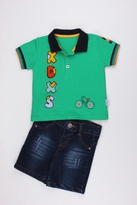 2-Piece Baby Boy Shorts Set with Polo Tshirt 6-24M Kidexs 1026-65065 Green
