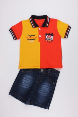 2-Piece Baby Boy Shorts Set with Polo Tshirt 6-24M Kidexs 1026-65066 Orange