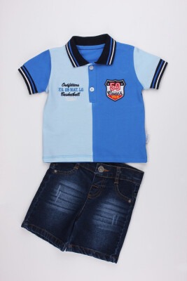 2-Piece Baby Boy Shorts Set with Polo Tshirt 6-24M Kidexs 1026-65066 Saxe