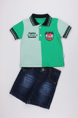 2-Piece Baby Boy Shorts Set with Polo Tshirt 6-24M Kidexs 1026-65066 Green