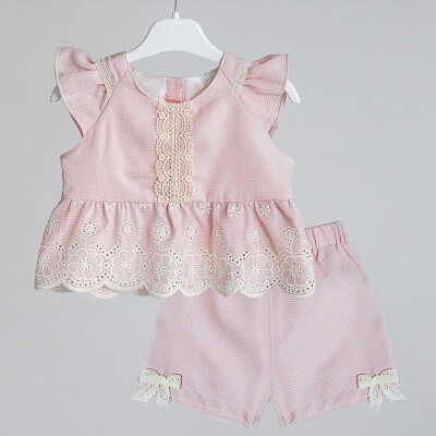 2-Piece Baby Girl Shorts Set with Blouse 9-24M Lilax 1049-5622 Blanced Almond