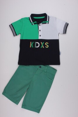 2-Piece Boy Polo T-shirt Set with Shorts 2-5Y Kidexs 1026-65074 Green