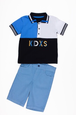 2-Piece Boy Polo T-shirt Set with Shorts 2-5Y Kidexs 1026-65074 Blue