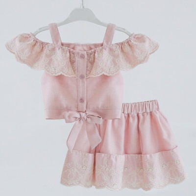 2-Piece Girl Skirt Set with Blouse 2-5Y Lilax 1049-5625 - Lilax (1)