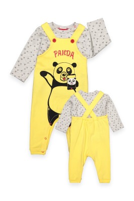 2-Piece Overalls Set with Panda Printed 0-36M Babydivo 1024-103-13 - Babydivo