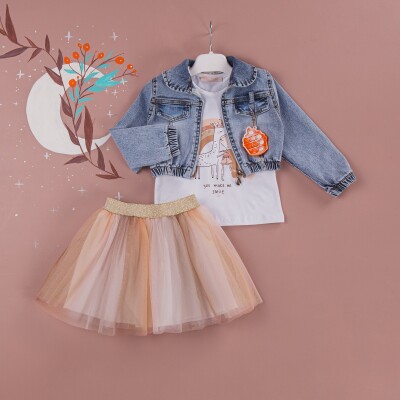 3-Piece Girl Skirt Set with Jacket and Tshirt 1-4Y BabyRose 1002-3825 - Babyrose (1)
