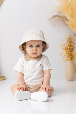 Baby Boy Polo Neck T-Shirt 6-24M Jazziee 2051-251M1LBT52 Ecru