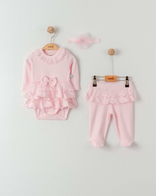 Baby Girl Jasmine 3 Piece Set 0-6M Miniborn 2019-7027 Pink