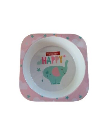 Baby Melamine Food Bowl with non BPA and PVC 6-36M Bebek Evi 1045-BEVİ 1271 Pink