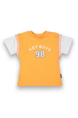 Wholesale Baby Boys Printed T-shirt 6-18M Tuffy 1099-8024 Oranj 