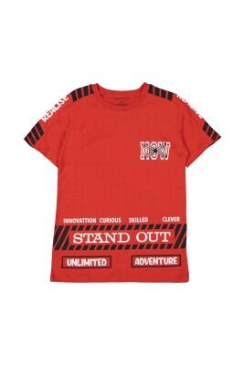 Boy T-shirt with Stand Out Printed 9-12Y Divonette 1023-7509-4 Red