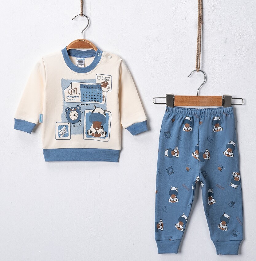 Calendar Printed 2-Piece Men's Suit 3-9M Hoppidik 2017-2395 - 2