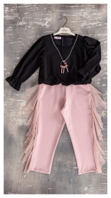 Girl Jumpsuit with Necklace 6-12Y Tivido 1042-1745 Blanced Almond