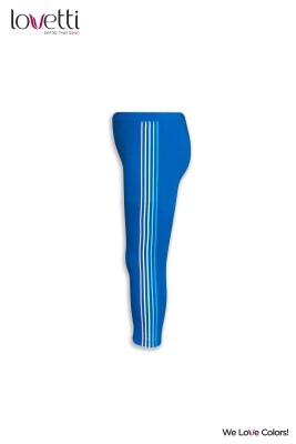 Girl Leggings with Colered Lines Printed 9-12Y Lovetti 1032-9395 Saxe