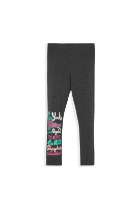 Girl Leggings with İstanbul New York Printed 5-8Y Lovetti 1032-9396 Anthracite Color