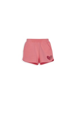 Heart Printed Shorts 9-12Y Lovetti 1032-7880 Salmon Color 