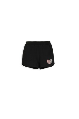 Heart Printed Shorts 9-12Y Lovetti 1032-7880 Black