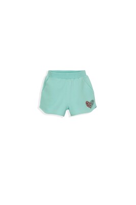 Heart Printed Shorts 9-12Y Lovetti 1032-7880 Mint Green 