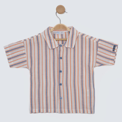 Men's Collar Shirt 6-24M Timo 1018-TE5DÜ012257811 Salmon Color 