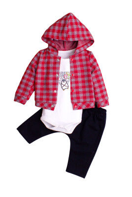 Penguin Printed Bodysuit 3-Piece Set 3-12M Kidexs 1026-90171 Red