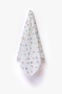 Self Printed Muslin Fabric Blanket Flexi Baby 2063-226152 Light Blue-Red