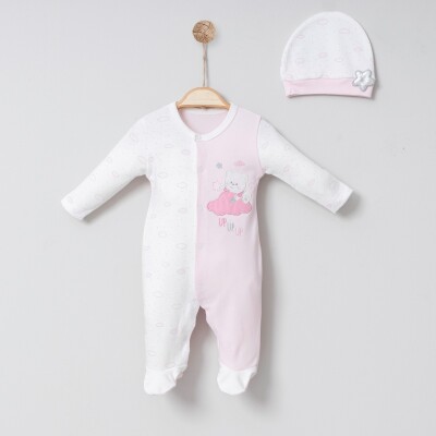 Wholesale Baby Girls Rompers and Hat Set 0-6M Miniborn 2019-6051 Белый 