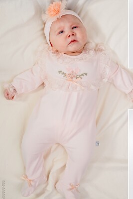 Wholesale Baby Girls Rompers and Headband Set 0-6M Miniborn 2019-6137 - Miniborn