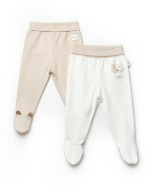Wholesale Unisex Baby 2-Pack Footed Pants 0-9M BabyCosy 2022-CSY8104 - BabyCosy