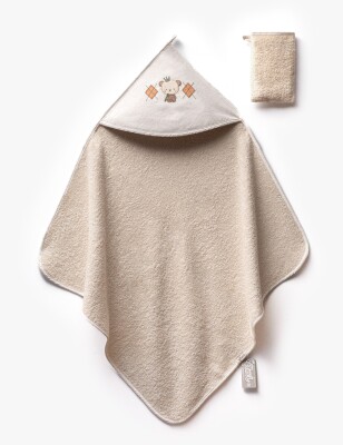 Wholesale Unisex Baby Towel and Pouch Set 75*75 Flexi Baby 2063-230060 Бежевый 