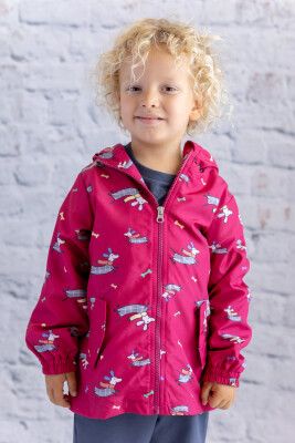 Wholesale Unisex Kids Water Repellent Feature Raincoat 2-8Y Mininio 2062-252M3KOP22 Бордовый 