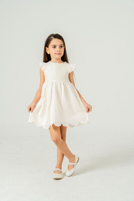Sunflower Patterned Embroidered Dress 2-5Y Sani 1068-30044 - Sani
