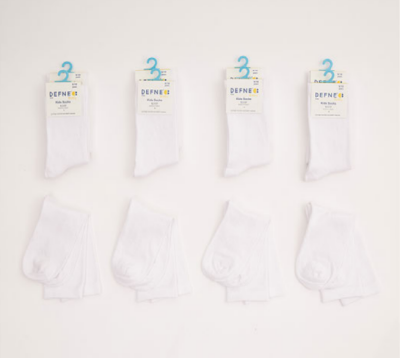 12 Çift Unisex Çocuk Soket Çorap Defne 1064-DFN1Ç-U002-22(7-8) - Defne