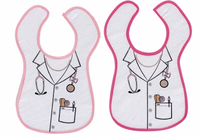 Baby Bib with Printed and 3pcs. Pink 3pcs. Fuchsia 6-24M Bebek Evi 1045-BEVI-1149 - Bebek Evi