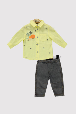 Erkek Bebek Aslan Baskılı Gömlek Takım 6-18M Kumru Bebe 1075-4227 - Kumru Bebe (1)