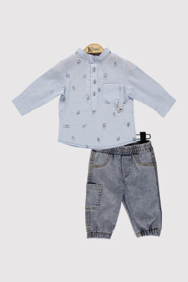 Erkek Bebek Astranot Baskılı Takım 6-18M Kumru Bebe 1075-4379 Mavi