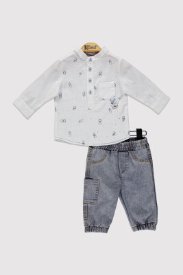Erkek Bebek Astranot Baskılı Takım 6-18M Kumru Bebe 1075-4379 Ekru