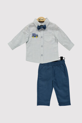 Erkek Bebek Kamyon Nakışlı Takım 6-18M Kumru Bebe 1075-4381 Mint yeşili
