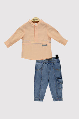Erkek Bebek Nakışlı Takım 6-18M Kumru Bebe 1075-4229 Somon