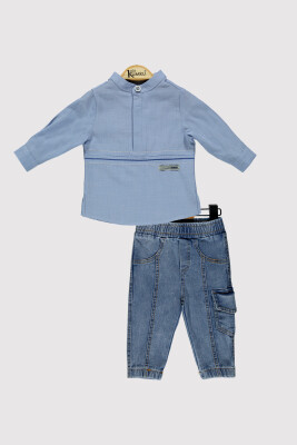 Erkek Bebek Nakışlı Takım 6-18M Kumru Bebe 1075-4229 İndigo