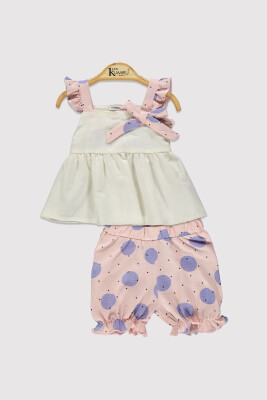 Kız Bebek Askılı Puanlı Takım 6-18M Kumru Bebe 1075-4387 Pembe