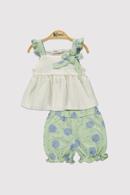 Kız Bebek Askılı Puanlı Takım 6-18M Kumru Bebe 1075-4387 Mint yeşili