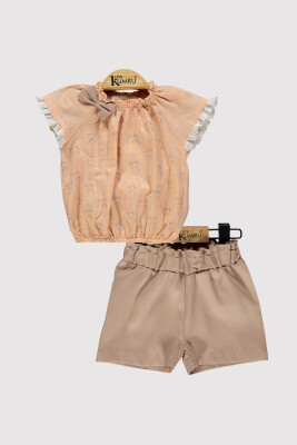 Kız Bebek Çiçek Dal Baskılı Takım 6-18M Kumru Bebe 1075-4262 Somon
