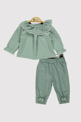 Kız Bebek Dantelli Takım 6-18M Kumru Bebe 1075-4216 Mint yeşili