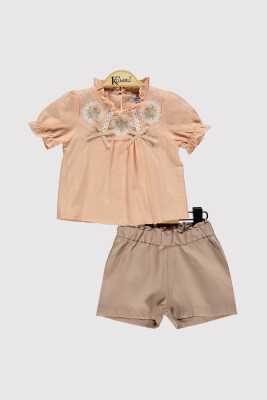 Kız Bebek Dik Yaka Fİyonklu Takım 6-18M Kumru Bebe 1075-4241 Somon