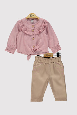 Kız Bebek Gömlekli Takım 6-18M Kumru Bebe 1075-4218 Gül Kurusu