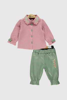 Kız Bebek Nakışlı Gömlek Takım 6-18M Kumru Bebe 1075-4215 Gül Kurusu