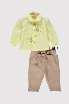 Kız Bebek Nakışlı Takım 6-18M Kumru Bebe 1075-4226 Sarı