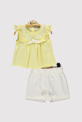 Kız Bebek Önü Nakışlı Takım 6-18M Kumru Bebe 1075-4261 Sarı