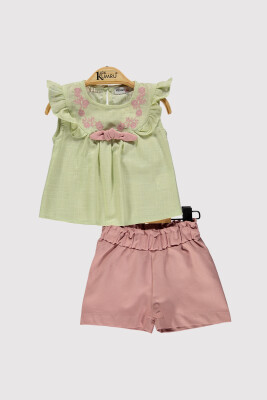 Kız Bebek Önü Nakışlı Takım 6-18M Kumru Bebe 1075-4261 Mint yeşili