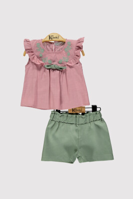 Kız Bebek Önü Nakışlı Takım 6-18M Kumru Bebe 1075-4261 Gül Kurusu